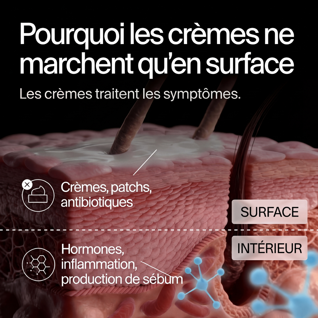 Élimine l'acné, de l'intérieur. Clera