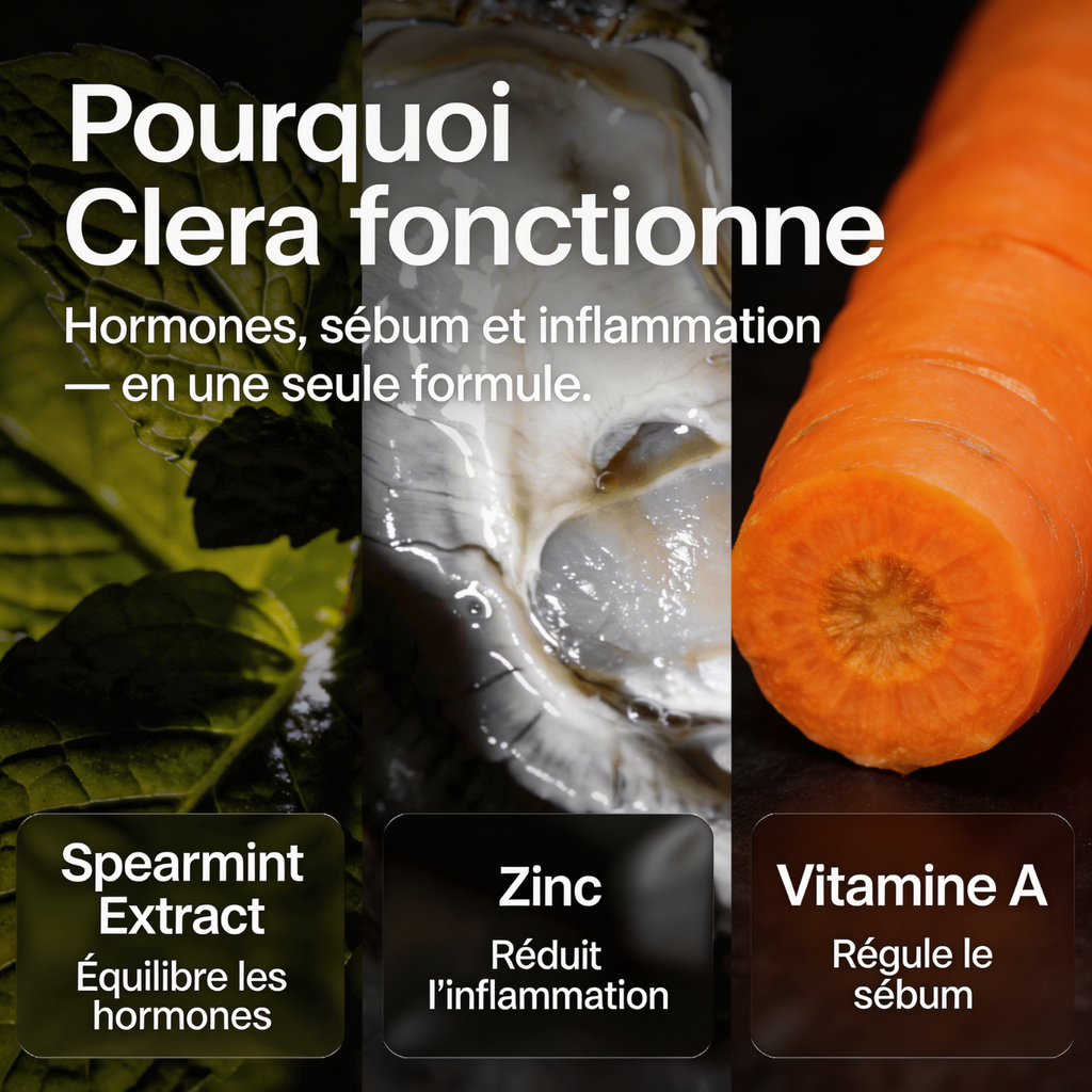 Élimine l'acné, de l'intérieur. Clera