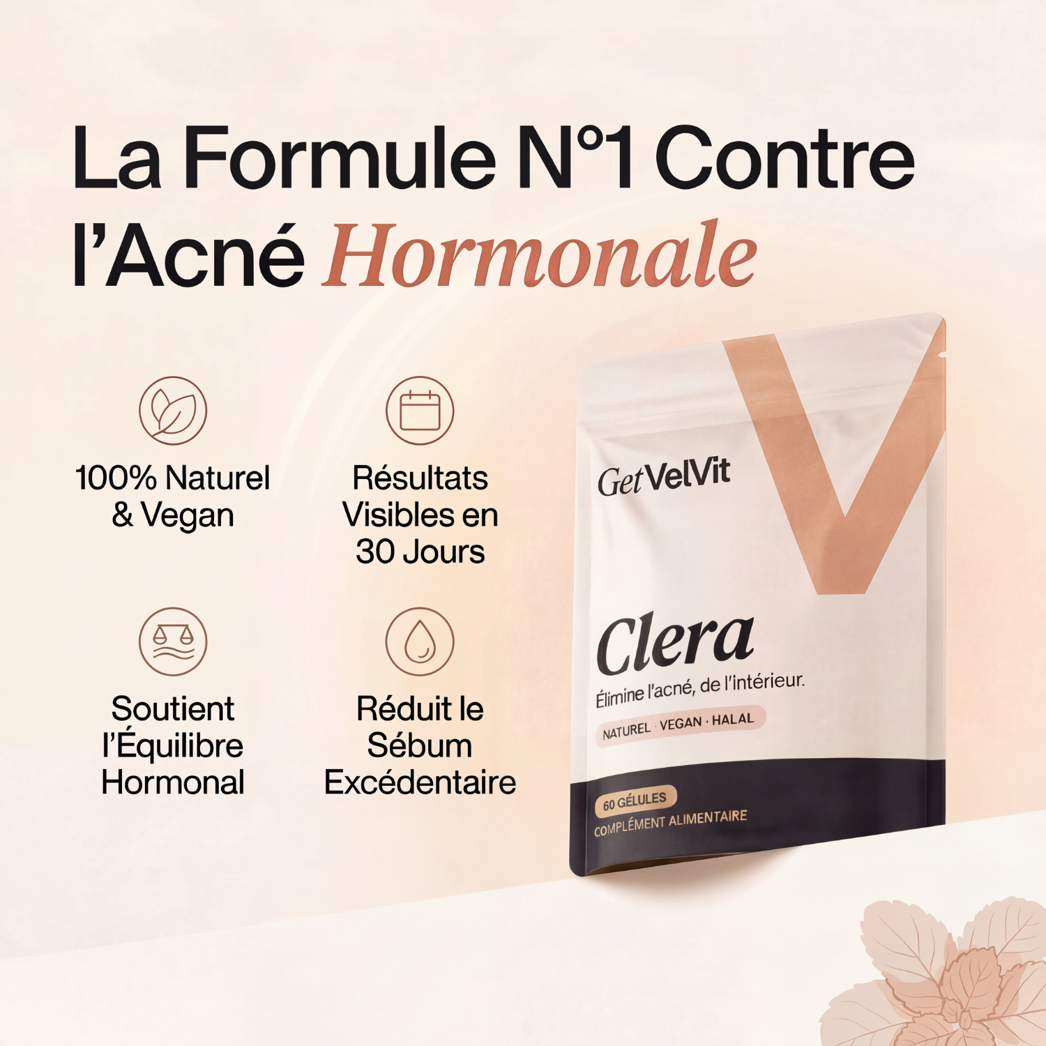 Élimine l'acné, de l'intérieur. Clera